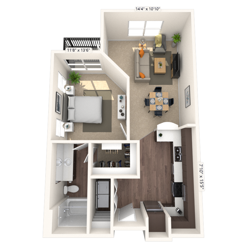 Floorplan image of unit 402